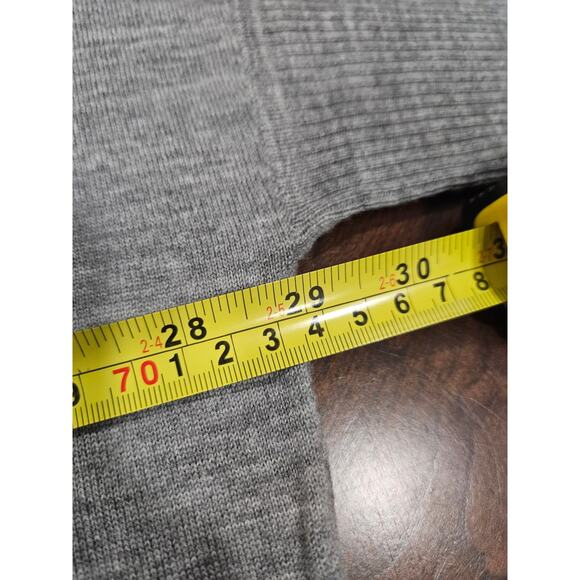 J. Crew 100% Merino Wool Gray Swing Sweater Cropped Overaized Size S 3/4 sleeve - Picture 3 of 6